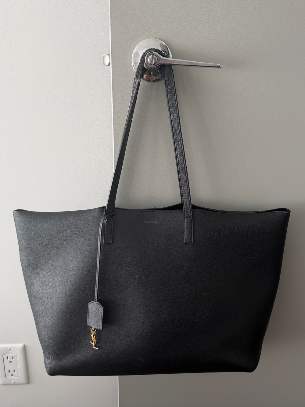 Saint Laurent Black Leather Tote